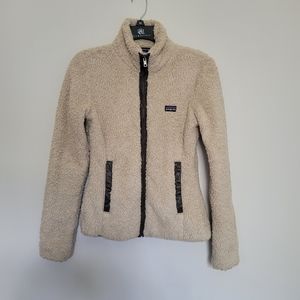 Patagonia Los Gatos Deep Pile Tan Women's Full Zip Sherpa Jacket XS